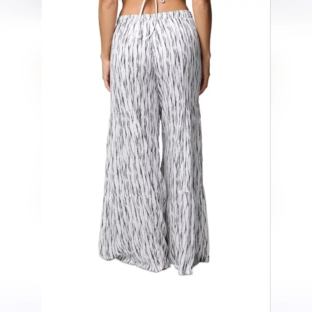 New J Valdi Printed Tiered Wide-Leg Drawstring Pants, NWT, Sz. Medium - Picture 2 of 10